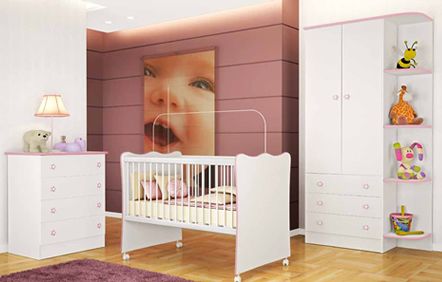 Jogo de Quarto Infantil Doce Sonho 3 Peças