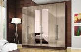 Guarda Roupa 6 portas 4 gavetas Mega 747 com espelhos