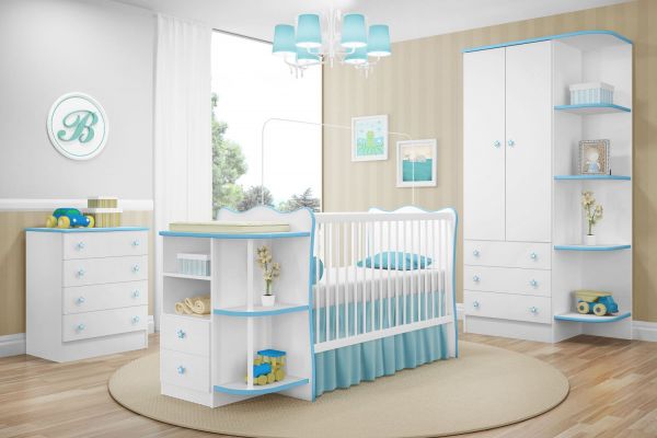 Jogo de Quarto Infantil Berço com Cantoneira Doce Sonho